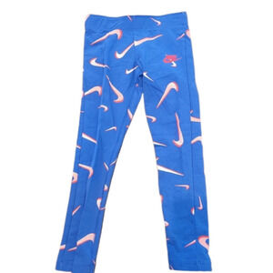 Nike Blue Logo Printed Tight Fit Pants Size S NWT